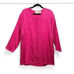 Vintage‎ Victoria's Secret 90s Minimalist Silk Nightshirt Medium Fuchsia Lounge